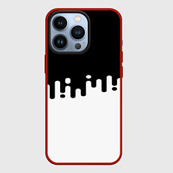 Чехол для iPhone 13 Pro Чёрно-белый узор, цвет: 3D-красный