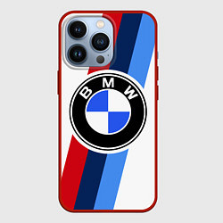 Чехол для iPhone 13 Pro BMW M: White Sport, цвет: 3D-красный