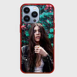 Чехол для iPhone 13 Pro Dua Lipa: Floral, цвет: 3D-красный