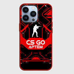 Чехол для iPhone 13 Pro CS:GO - Артём, цвет: 3D-красный