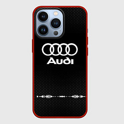 Чехол для iPhone 13 Pro Audi: Black Abstract, цвет: 3D-красный