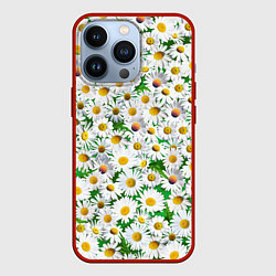 Чехол для iPhone 13 Pro Полевые ромашки, цвет: 3D-красный