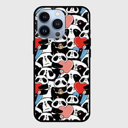 Чехол для iPhone 13 Pro Funny Pandas, цвет: 3D-черный