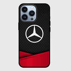 Чехол для iPhone 13 Pro Mercedes Benz: Grey Carbon, цвет: 3D-черный