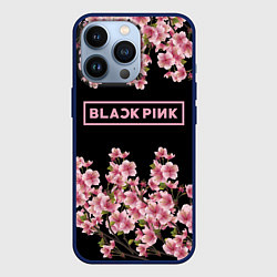 Чехол для iPhone 13 Pro Black Pink: Delicate Sakura, цвет: 3D-тёмно-синий