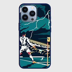 Чехол для iPhone 13 Pro Ronaldo lightning, цвет: 3D-тёмно-синий