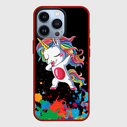 Чехол для iPhone 13 Pro Малыш-единорог, цвет: 3D-красный