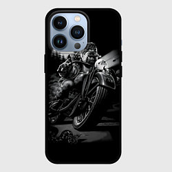 Чехол для iPhone 13 Pro Бульдог-байкер, цвет: 3D-черный