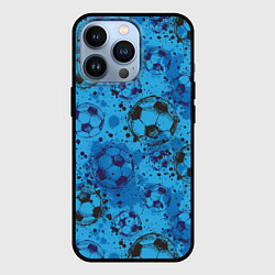 Чехол для iPhone 13 Pro Футбольные мячи, цвет: 3D-черный