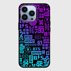 Чехол для iPhone 13 Pro BTS Logos, цвет: 3D-черный