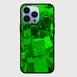 Чехол для iPhone 13 Pro Minecraft game characters, цвет: 3D-черный