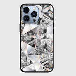 Чехол для iPhone 13 Pro Бриллиантовый блеск, цвет: 3D-черный