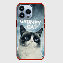 Чехол для iPhone 13 Pro Grumpy Cat, цвет: 3D-красный