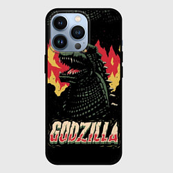 Чехол для iPhone 13 Pro Flame Godzilla, цвет: 3D-черный