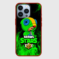 Чехол для iPhone 13 Pro BRAWL STARS LEON ЛЕОН ЗЕЛЁНЫЙ ОГОНЬ, цвет: 3D-красный