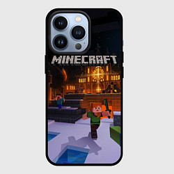 Чехол для iPhone 13 Pro MINECRAFT, цвет: 3D-черный