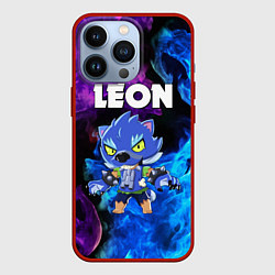 Чехол для iPhone 13 Pro BRAWL STARS LEON, цвет: 3D-красный