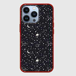 Чехол для iPhone 13 Pro Космос, цвет: 3D-красный