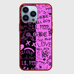 Чехол для iPhone 13 Pro LIL PEEP LOGOBOMBING, цвет: 3D-красный