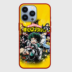Чехол для iPhone 13 Pro MY HERO ACADEMIA группа героев, цвет: 3D-красный