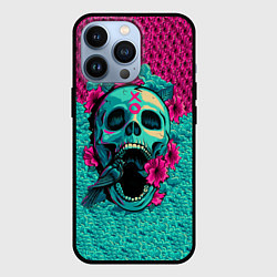 Чехол для iPhone 13 Pro Неоновый череп, цвет: 3D-черный