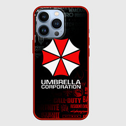 Чехол для iPhone 13 Pro RESIDENT EVIL UMBRELLA CORP, цвет: 3D-красный