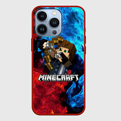 Чехол для iPhone 13 Pro Minecraft Майнкрафт, цвет: 3D-красный