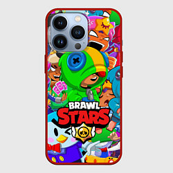 Чехол для iPhone 13 Pro BRAWL STARS LEON, цвет: 3D-красный