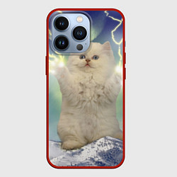 Чехол для iPhone 13 Pro Грозовой Котик, цвет: 3D-красный