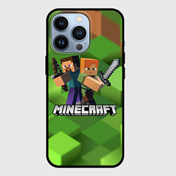 Чехол для iPhone 13 Pro MINECRAFT, цвет: 3D-черный