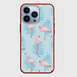Чехол для iPhone 13 Pro Арт с розовым фламинго, цвет: 3D-красный