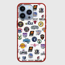 Чехол для iPhone 13 Pro NBA Pattern, цвет: 3D-красный