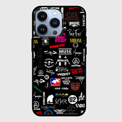 Чехол для iPhone 13 Pro ЛОГОТИПЫ РОК ГРУПП, цвет: 3D-черный
