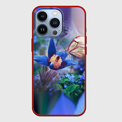 Чехол для iPhone 13 Pro Бабочка, цвет: 3D-красный