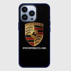Чехол для iPhone 13 Pro PORSCHE, цвет: 3D-тёмно-синий