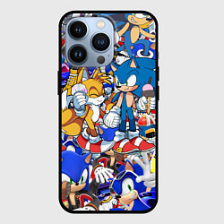 Чехол для iPhone 13 Pro SONIC PATTERN, цвет: 3D-черный
