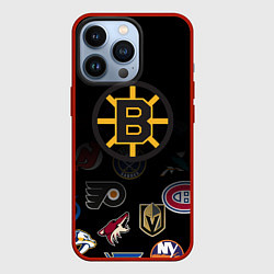 Чехол для iPhone 13 Pro NHL Boston Bruins Z, цвет: 3D-красный