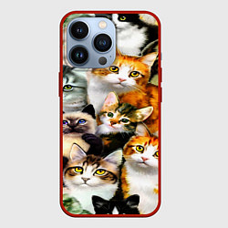 Чехол для iPhone 13 Pro КОТЫ, цвет: 3D-красный