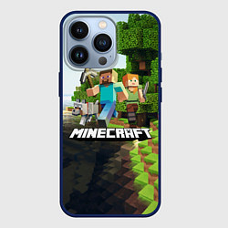 Чехол для iPhone 13 Pro Minecraft, цвет: 3D-тёмно-синий