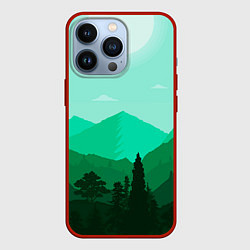 Чехол для iPhone 13 Pro Горы пейзаж дикая природа, цвет: 3D-красный