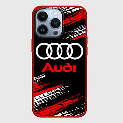 Чехол для iPhone 13 Pro AUDI, цвет: 3D-красный