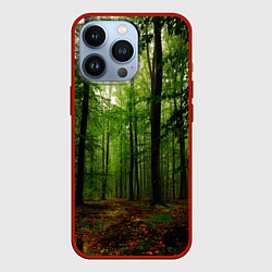 Чехол для iPhone 13 Pro Лес, цвет: 3D-красный