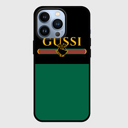 Чехол для iPhone 13 Pro GUSSI ГУСИ, цвет: 3D-черный