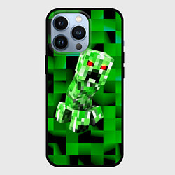 Чехол для iPhone 13 Pro Minecraft creeper, цвет: 3D-черный