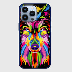 Чехол для iPhone 13 Pro Neon wolf, цвет: 3D-тёмно-синий