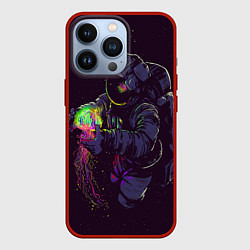 Чехол для iPhone 13 Pro Медуза и космонавт, цвет: 3D-красный