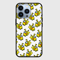Чехол для iPhone 13 Pro Among us Pikachu, цвет: 3D-черный