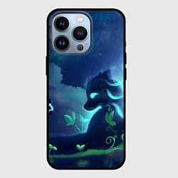 Чехол для iPhone 13 Pro Панда и лиса, цвет: 3D-черный