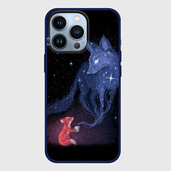 Чехол для iPhone 13 Pro Лиса и ее дух, цвет: 3D-тёмно-синий