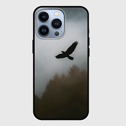 Чехол для iPhone 13 Pro Орёл над лесом, цвет: 3D-черный